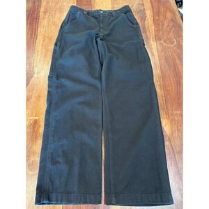 Aritzia TNA carpenter pants womens sz 2 black wide leg utility cotton 78975